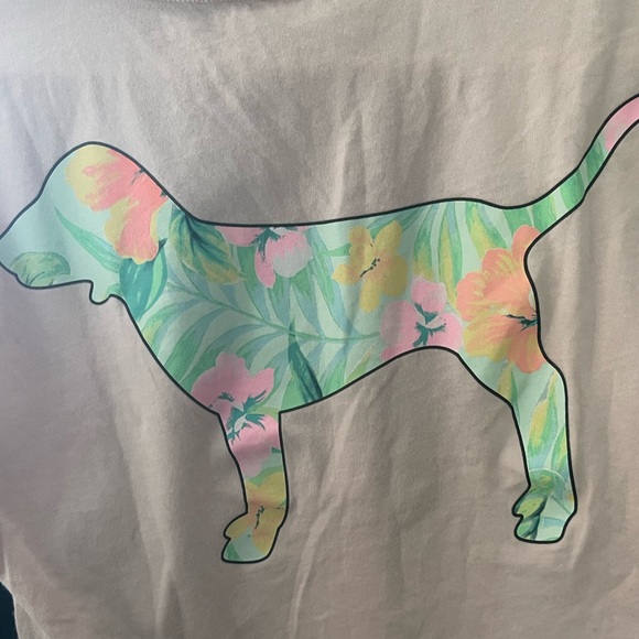 Light pink crop t-shirt with colorful dog on back - Picture 3 of 6